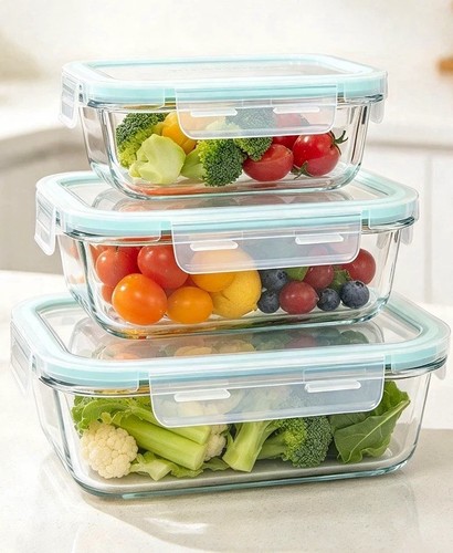 Piece glass food storage - glass,